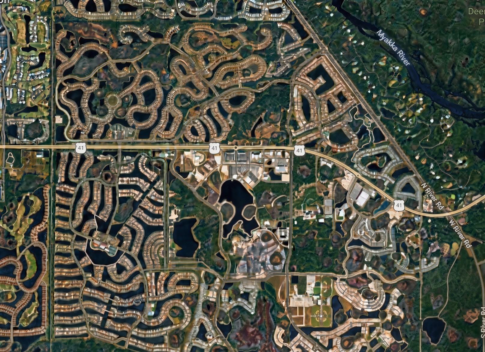 Satellite map of Gran Paradiso and nearby landmarks in Wellen Park, North Port (Venice), FL