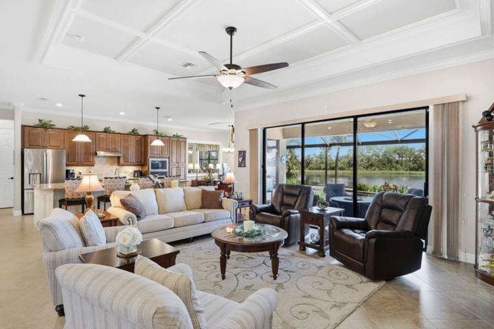 Great room open to the lanai