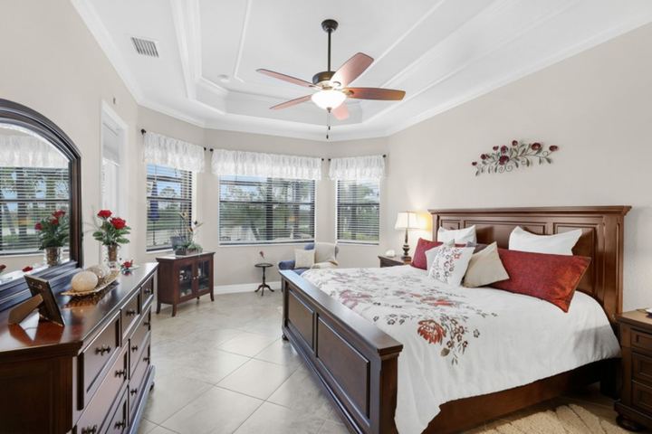 Primary suite with tray ceiling