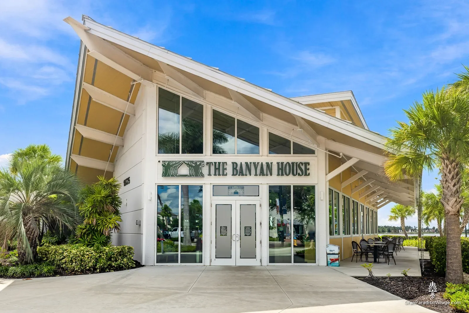 The Banyan House, the lakefront restaurant in Downtown Wellen, Wellen Park, Florida