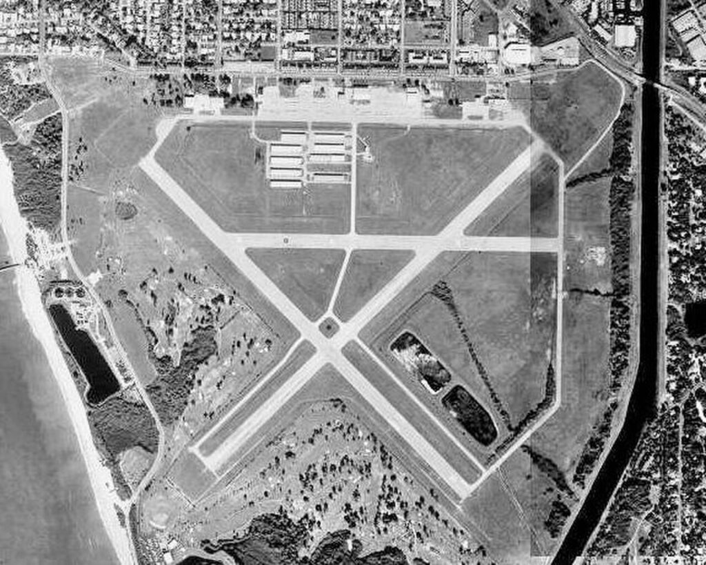 Aerial view of Venice Municipal Airport on December 31 1998, the former Venice Army Air Base returned to municipal and civilian aviation after World War II