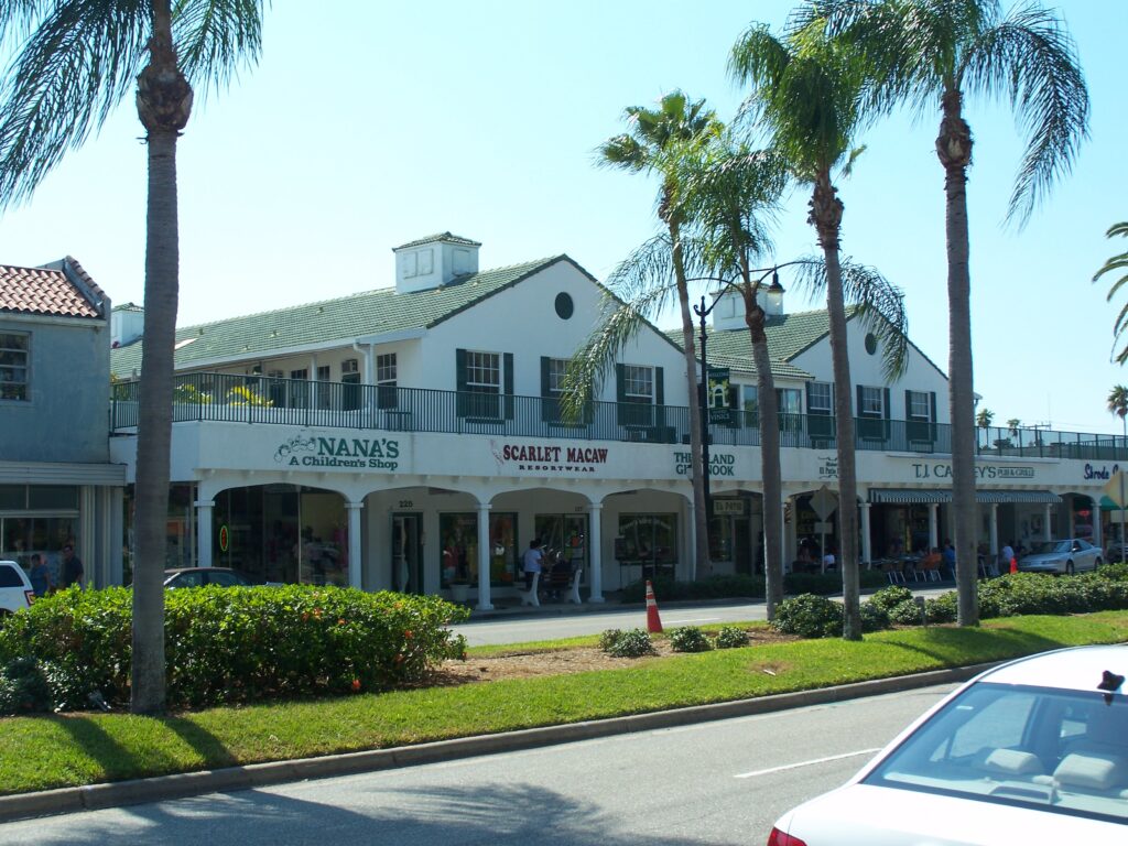 Valencia Hotel and Arcade, a Mediterranean Revival landmark in historic downtown Venice Florida